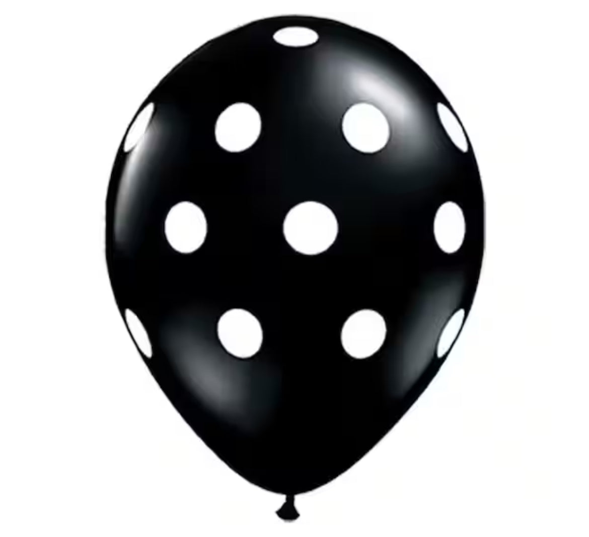 Globo Negro con Puntos Blancos