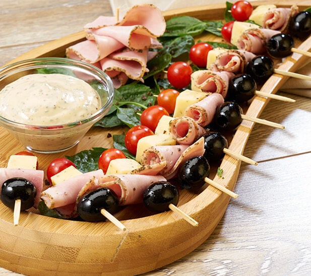 Banderillas de Jamón, Queso y aceituna